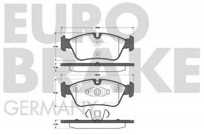 EUROBRAKE 5502221531 -  Комплект тормозных колодок, дисковый тормоз