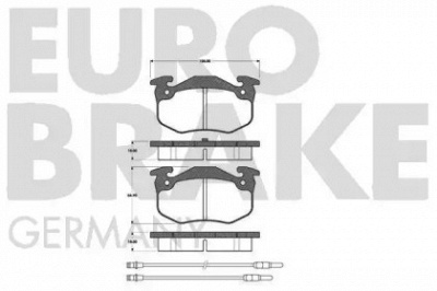 EUROBRAKE 5502221918 -  Комплект тормозных колодок, дисковый тормоз