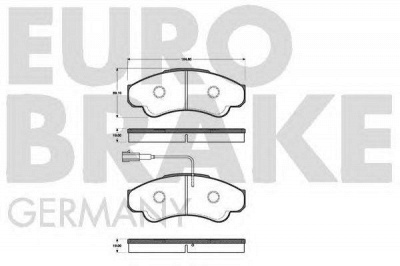 EUROBRAKE 5502221948 -  Комплект тормозных колодок, дисковый тормоз
