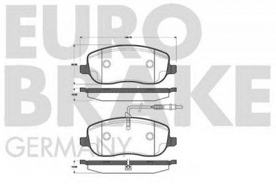 EUROBRAKE 5502221952 -  Комплект тормозных колодок, дисковый тормоз