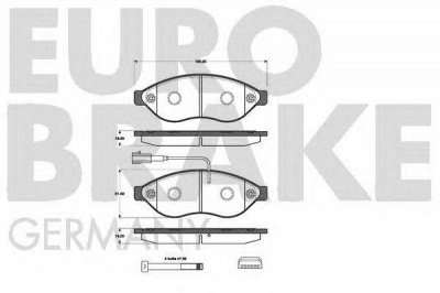 EUROBRAKE 5502221959 -  Комплект тормозных колодок, дисковый тормоз