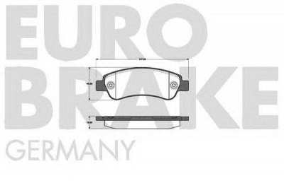 EUROBRAKE 5502221960 -  Комплект тормозных колодок, дисковый тормоз