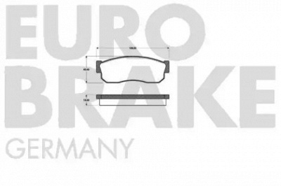 EUROBRAKE 5502222207 -  Комплект тормозных колодок, дисковый тормоз