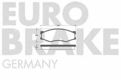 EUROBRAKE 5502222212 -  Комплект тормозных колодок, дисковый тормоз