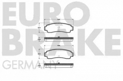 EUROBRAKE 5502222218 -  Комплект тормозных колодок, дисковый тормоз