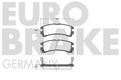 EUROBRAKE 5502222228 -  Комплект тормозных колодок, дисковый тормоз