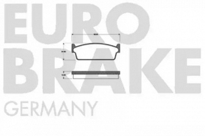 EUROBRAKE 5502222233 -  Комплект тормозных колодок, дисковый тормоз