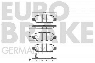 EUROBRAKE 5502222257 -  Комплект тормозных колодок, дисковый тормоз