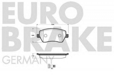 EUROBRAKE 5502222258 -  Комплект тормозных колодок, дисковый тормоз