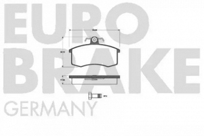 EUROBRAKE 5502222321 -  Комплект тормозных колодок, дисковый тормоз