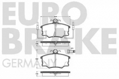 EUROBRAKE 5502222327 -  Комплект тормозных колодок, дисковый тормоз