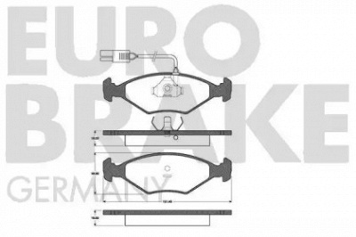 EUROBRAKE 5502222330 -  Комплект тормозных колодок, дисковый тормоз
