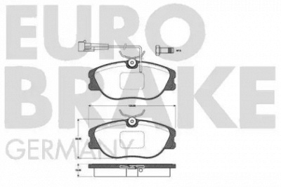 EUROBRAKE 5502222336 -  Комплект тормозных колодок, дисковый тормоз