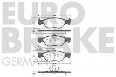 EUROBRAKE 5502222338 -  Комплект тормозных колодок, дисковый тормоз
