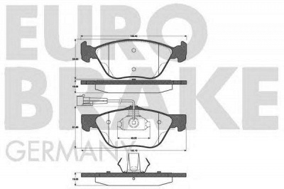 EUROBRAKE 5502222340 -  Комплект тормозных колодок, дисковый тормоз