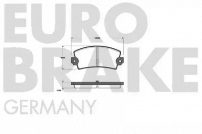 EUROBRAKE 5502222341 -  Комплект тормозных колодок, дисковый тормоз