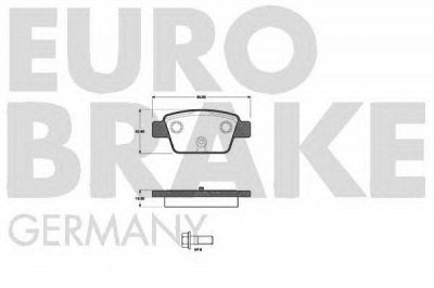 EUROBRAKE 5502222366 -  Комплект тормозных колодок, дисковый тормоз