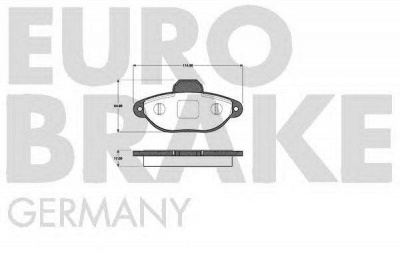 EUROBRAKE 5502222374 -  Комплект тормозных колодок, дисковый тормоз