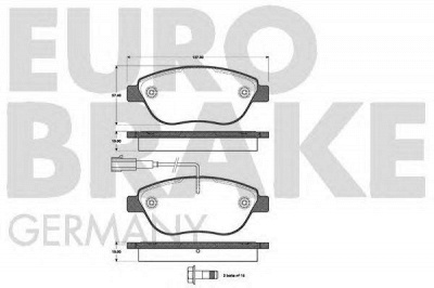 EUROBRAKE 5502222377 -  Комплект тормозных колодок, дисковый тормоз