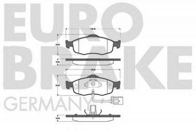 EUROBRAKE 5502222519 -  Комплект тормозных колодок, дисковый тормоз