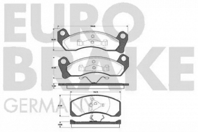 EUROBRAKE 5502222523 -  Комплект тормозных колодок, дисковый тормоз