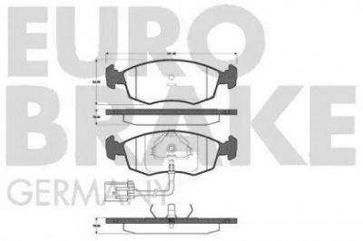 EUROBRAKE 5502222531 -  Комплект тормозных колодок, дисковый тормоз