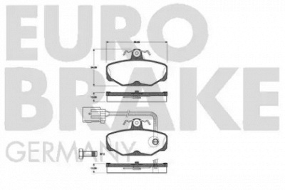 EUROBRAKE 5502222532 -  Комплект тормозных колодок, дисковый тормоз