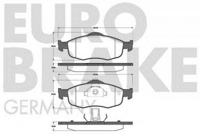 EUROBRAKE 5502222534 -  Комплект тормозных колодок, дисковый тормоз