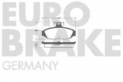 EUROBRAKE 5502222541 -  Комплект тормозных колодок, дисковый тормоз
