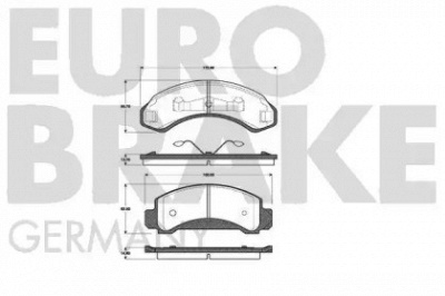 EUROBRAKE 5502222547 -  Комплект тормозных колодок, дисковый тормоз