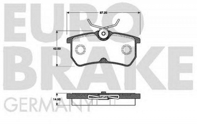 EUROBRAKE 5502222550 -  Комплект тормозных колодок, дисковый тормоз