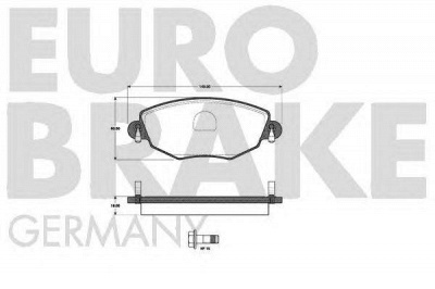 EUROBRAKE 5502222553 -  Комплект тормозных колодок, дисковый тормоз
