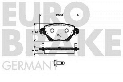 EUROBRAKE 5502222554 -  Комплект тормозных колодок, дисковый тормоз