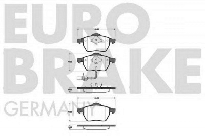 EUROBRAKE 5502222555 -  Комплект тормозных колодок, дисковый тормоз