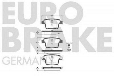 EUROBRAKE 5502222563 -  Комплект тормозных колодок, дисковый тормоз
