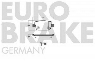 EUROBRAKE 5502222567 -  Комплект тормозных колодок, дисковый тормоз