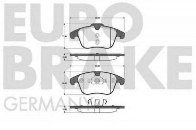 EUROBRAKE 5502222568 -  Комплект тормозных колодок, дисковый тормоз