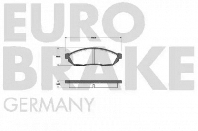EUROBRAKE 5502222603 -  Комплект тормозных колодок, дисковый тормоз