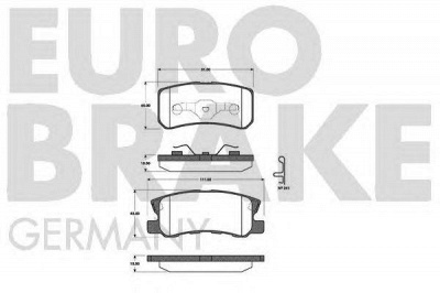 EUROBRAKE 5502223025 -  Комплект тормозных колодок, дисковый тормоз