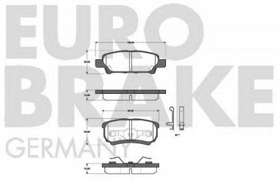 EUROBRAKE 5502223027 -  Комплект тормозных колодок, дисковый тормоз