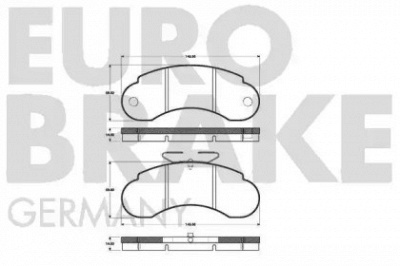 EUROBRAKE 5502223311 -  Комплект тормозных колодок, дисковый тормоз