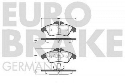 EUROBRAKE 5502223327 -  Комплект тормозных колодок, дисковый тормоз