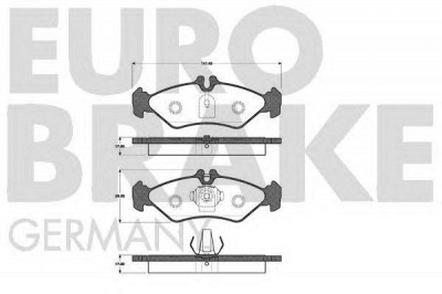 EUROBRAKE 5502223328 -  Комплект тормозных колодок, дисковый тормоз