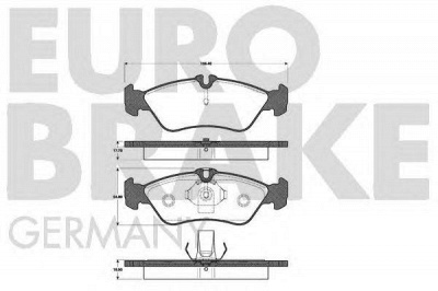 EUROBRAKE 5502223329 -  Комплект тормозных колодок, дисковый тормоз