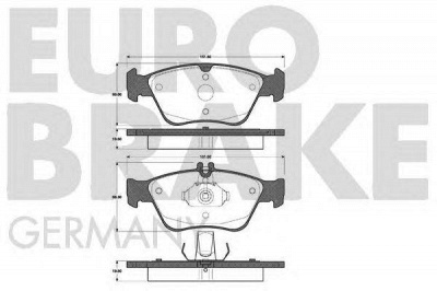 EUROBRAKE 5502223330 -  Комплект тормозных колодок, дисковый тормоз
