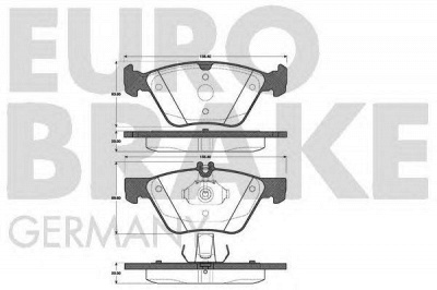 EUROBRAKE 5502223331 -  Комплект тормозных колодок, дисковый тормоз