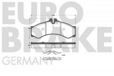 EUROBRAKE 5502223332 -  Комплект тормозных колодок, дисковый тормоз