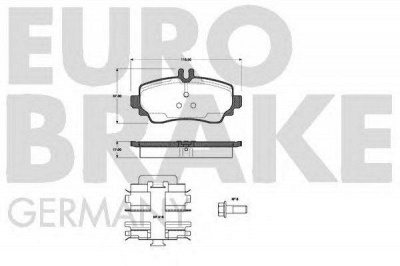 EUROBRAKE 5502223333 -  Комплект тормозных колодок, дисковый тормоз