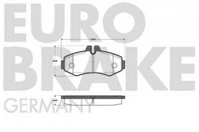 EUROBRAKE 5502223340 -  Комплект тормозных колодок, дисковый тормоз