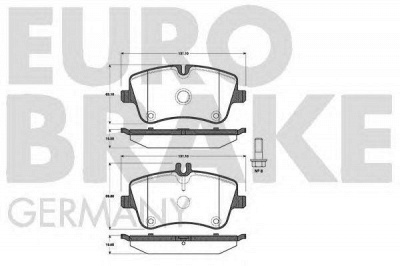 EUROBRAKE 5502223345 -  Комплект тормозных колодок, дисковый тормоз